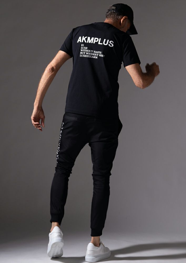 AKM PLUS】LOGO HYBRID NECK S/S -BLACK- | AKM［エイケイエム