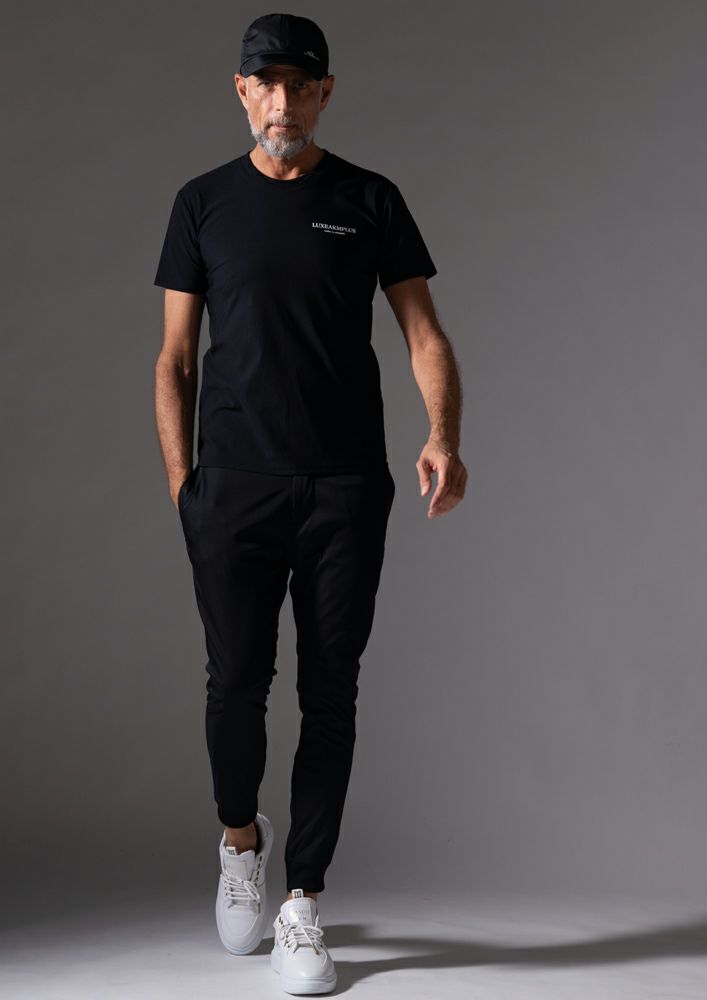 AKM PLUS】LOGO HYBRID NECK S/S -BLACK- | AKM［エイケイエム