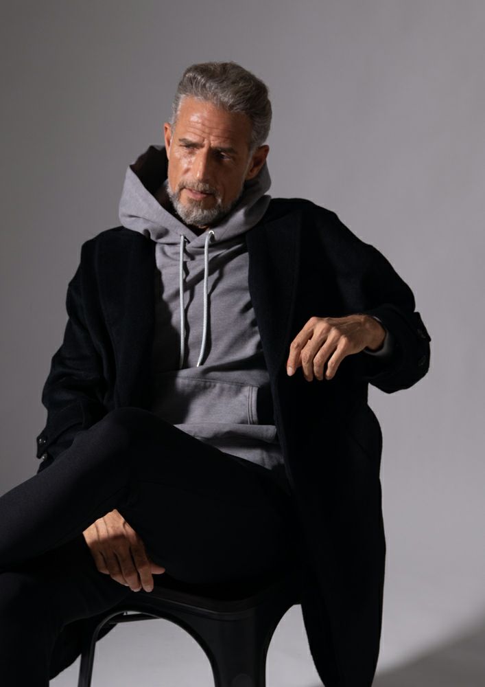 AKM】WOOL MELTON COCOON SLIT COAT -BLACK- | AKM［エイケイエム