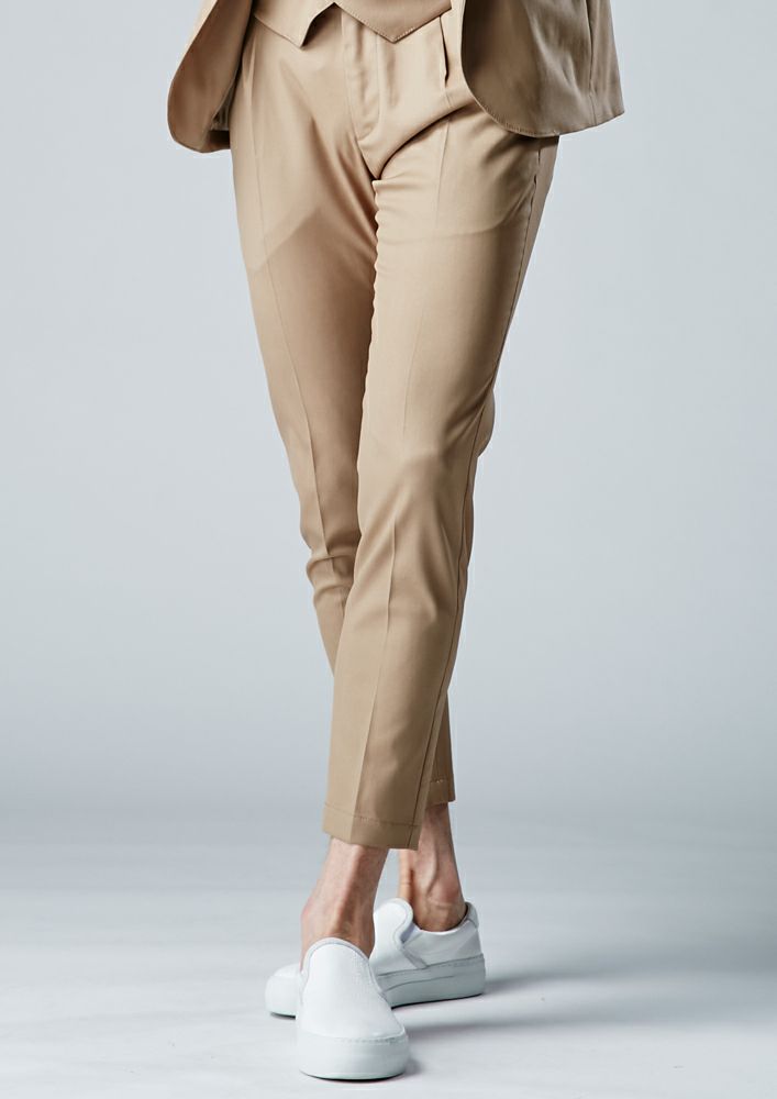 AKM】STRETCH WOOL 1TUCK TAPERED SLACKS -BEIGE- | AKM