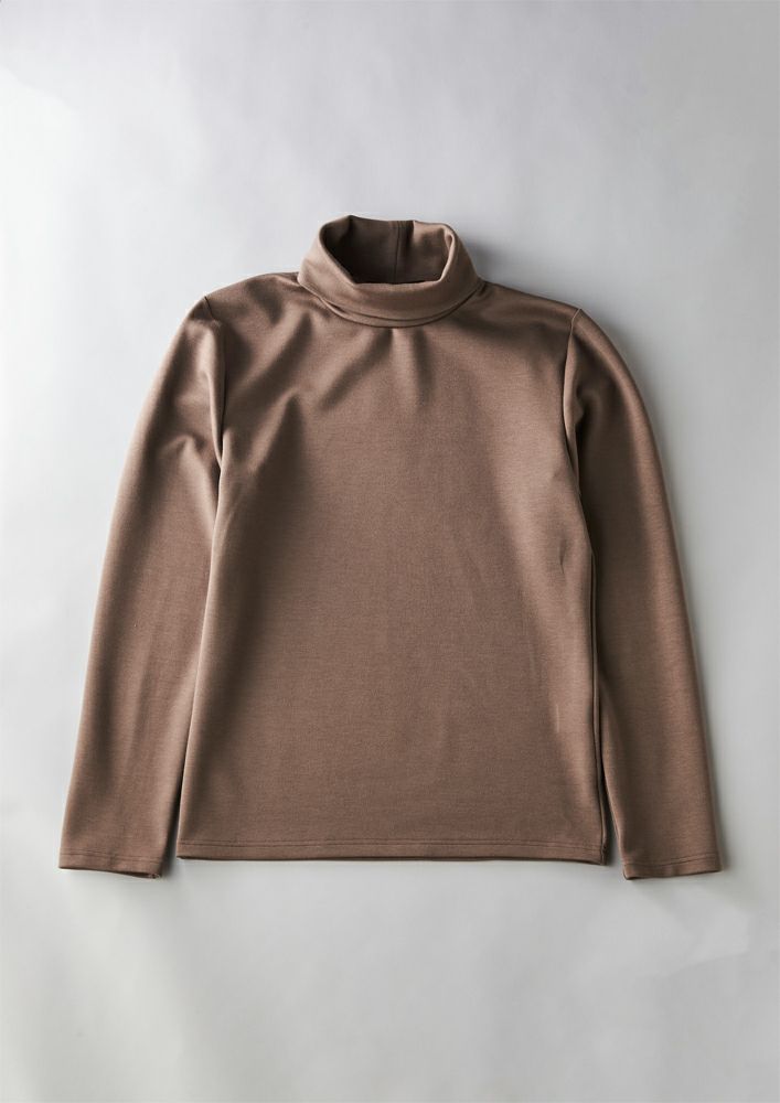 AKM】DUAL WARM MOIST PONTI L/S TURTLE -GRAY BEIGE- | AKM