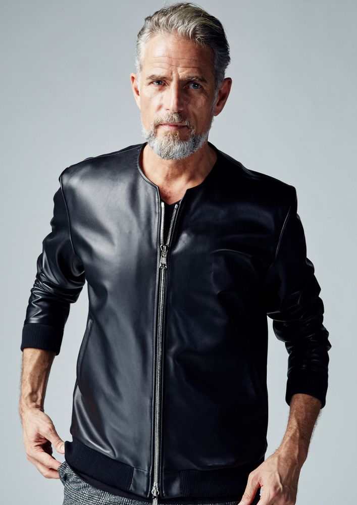 AKM】SENA by RIBA NO COLLAR BLOUSON -BLACK- | AKM