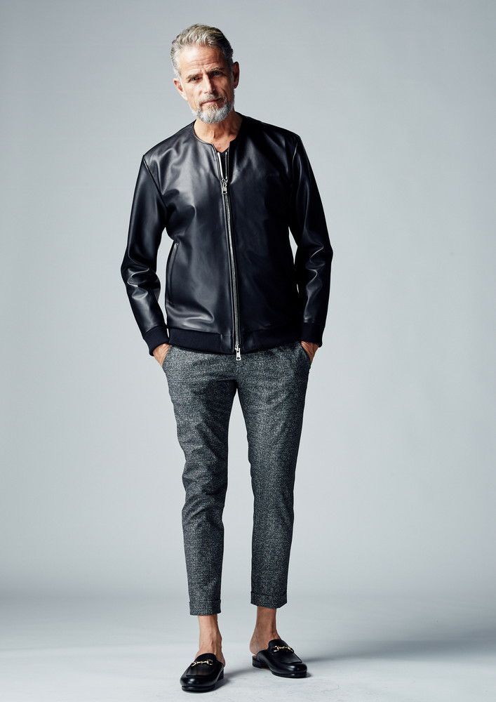 AKM】SENA by RIBA NO COLLAR BLOUSON -BLACK- | AKM