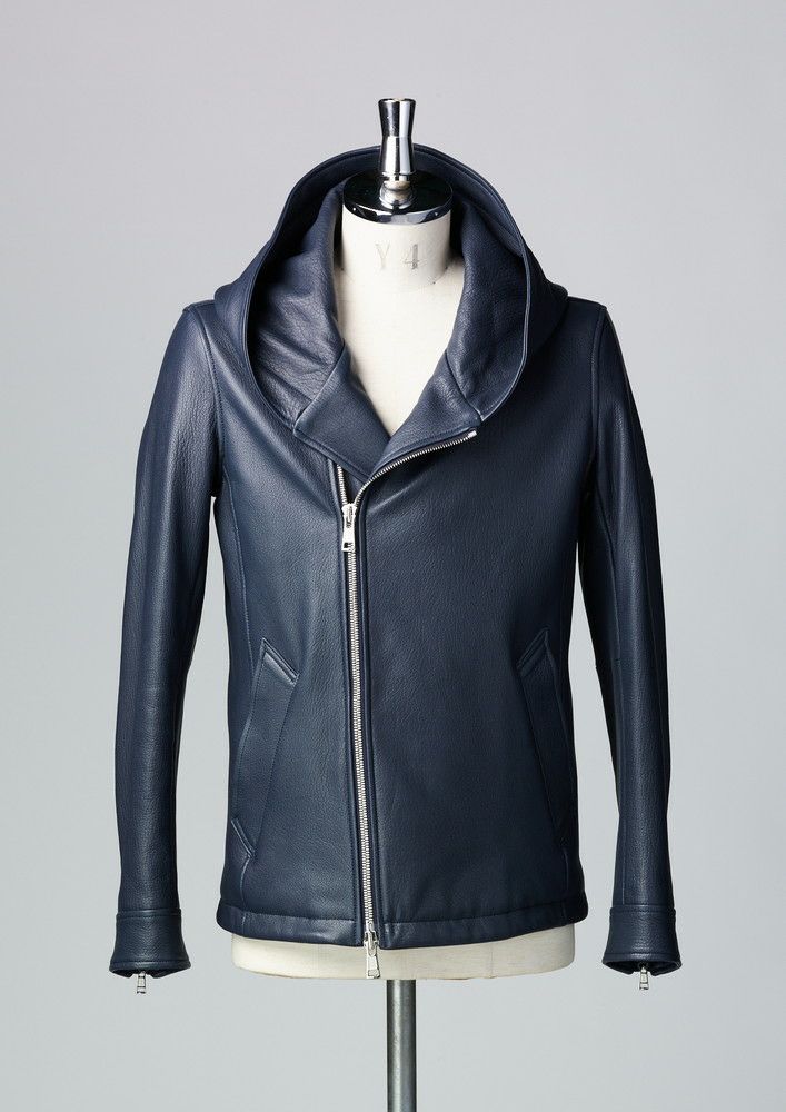 AKM】DEER SHRINK SHEEP WRAP HOODED -NAVY- | AKM［エイケイエム