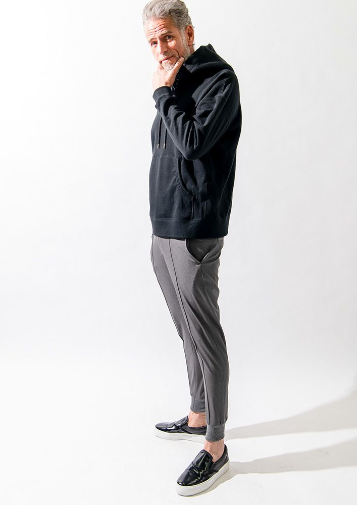 AKM】MELANGE TWILL 2WAY RIB SLACKS -GRAY- | AKM［エイケイエム