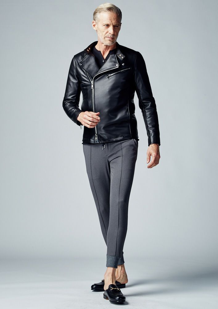 AKM】MELANGE TWILL 2WAY RIB SLACKS -GRAY- | AKM［エイケイエム