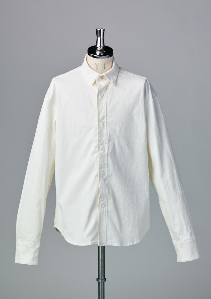 AKM】MILITALYSTRETCH COTTON DROP SHOULDER P-ARMY SHIRTS -WHITE