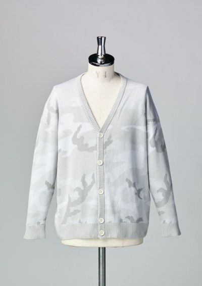 定価4 2万 AKM SPRAY DYED COTTON LINEN KNIT S/S V-CARDIGAN Mサイズ