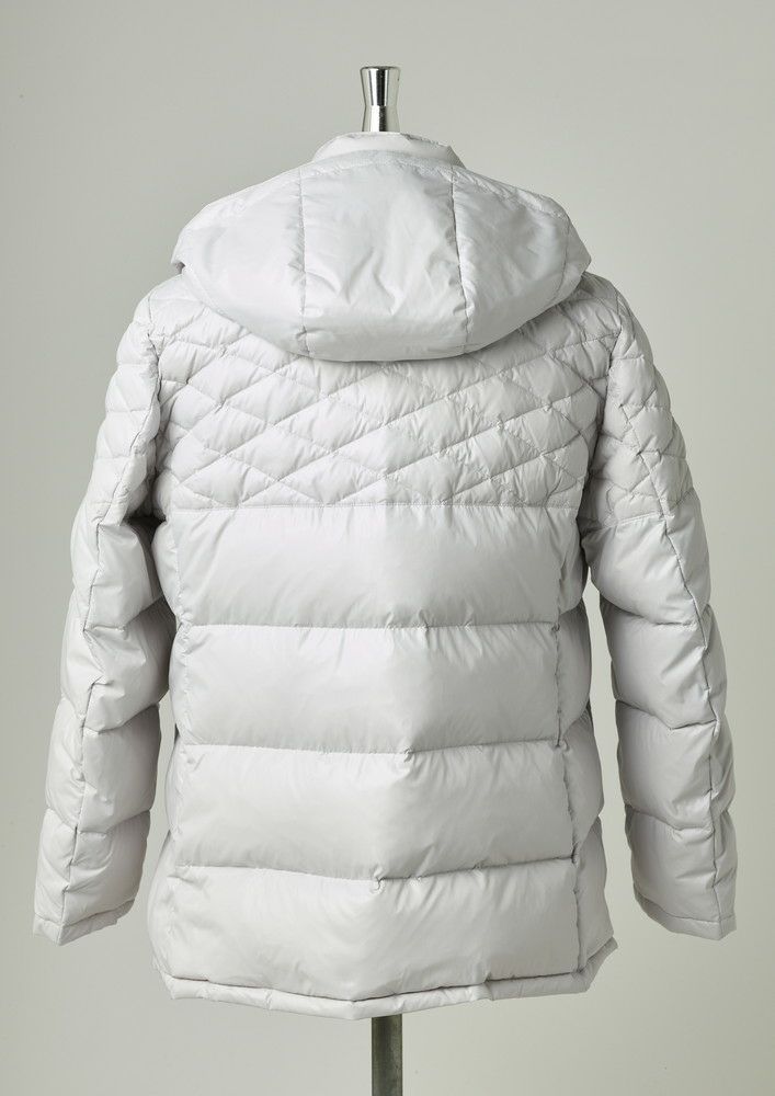 AKM】SHINY NYLON HOODED DIA MIX DOWN -OFF WHITE- | AKM