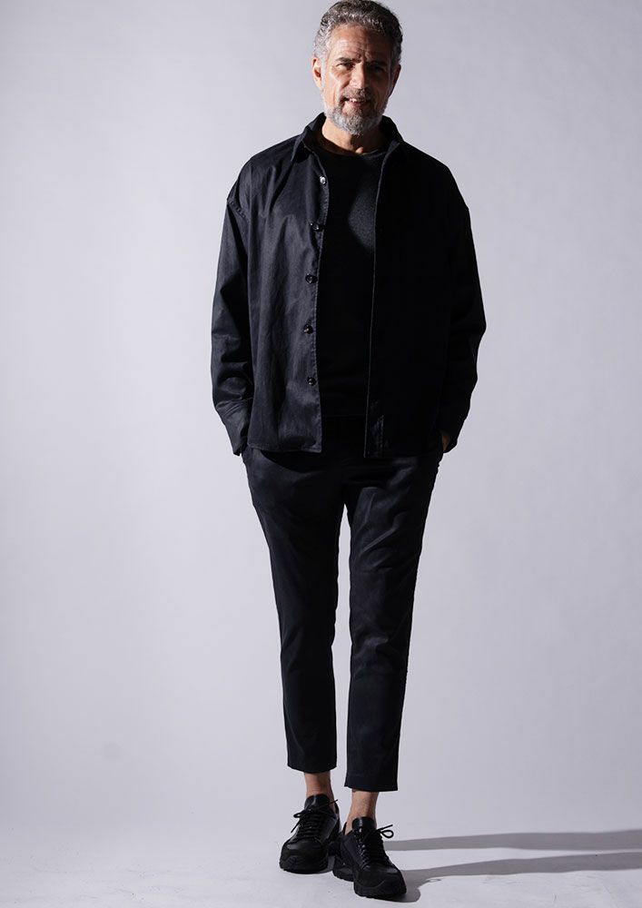 AKM】ECO SUEDE SWING EASY PANTS (SINGLE) -BLACK- | AKM