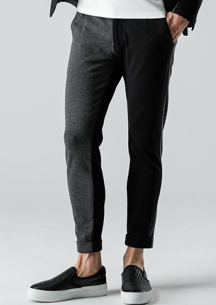 AKM】LUX WARM PREMIUM CRAZY SWING EASY PANTS -BLACK/D.GRAY