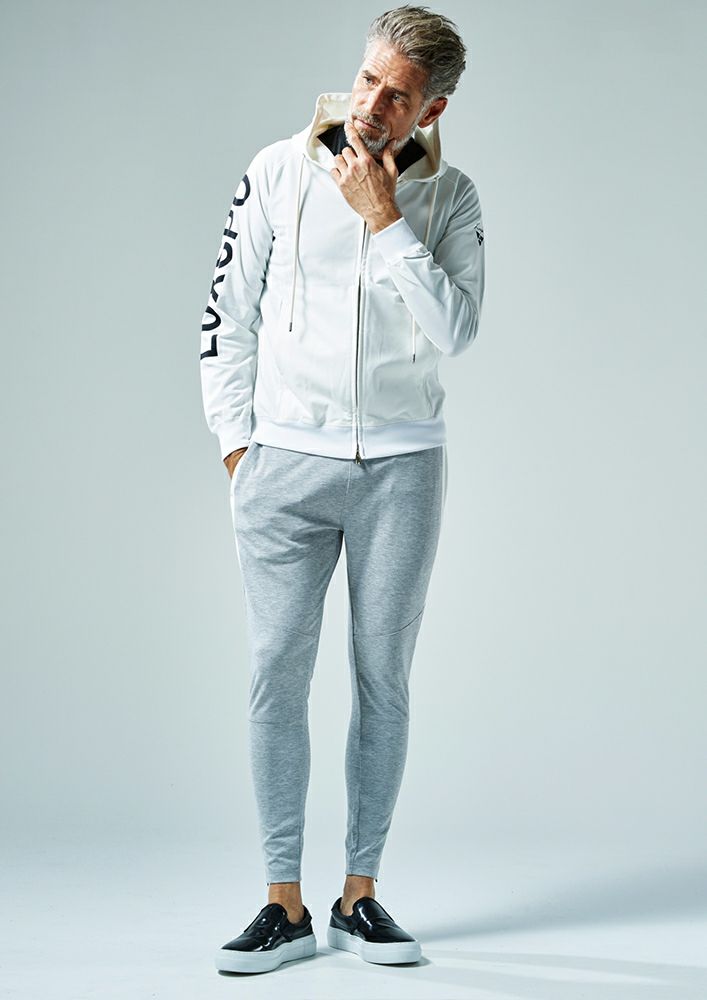 AKM PLUS】UV STRETCH EASY ZIP HOODED-WHITE- | AKM［エイケイエム