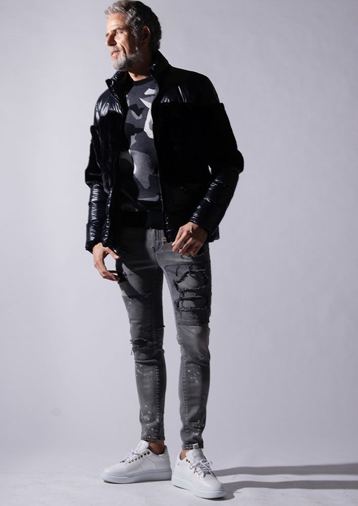 AKM】CASH WOOL SWEDISH CAMO CREW-BLACK CAMO- | AKM