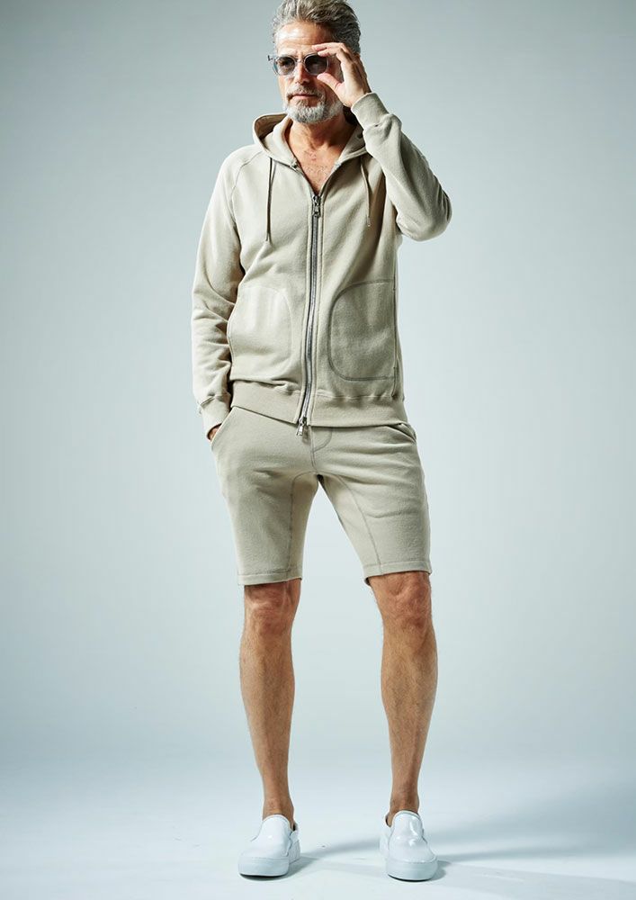 AKM】ORIGINAL KARAMI JERSEY RAGLAN ZIP PARKA -GRAY BEIGE