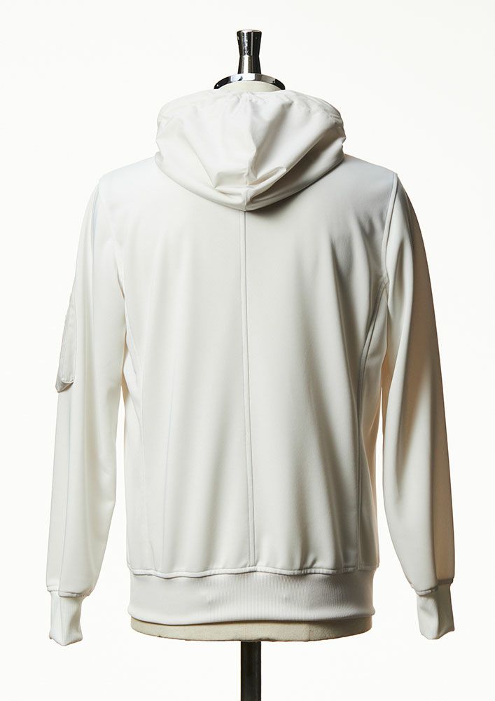 AKM】DRY JERSEY HYBRID NECK ZIP PARKA -WHITE- | AKM
