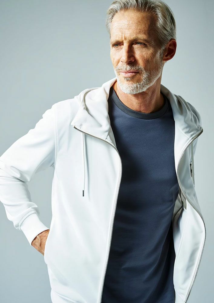 AKM】DRY JERSEY HYBRID NECK ZIP PARKA -WHITE- | AKM