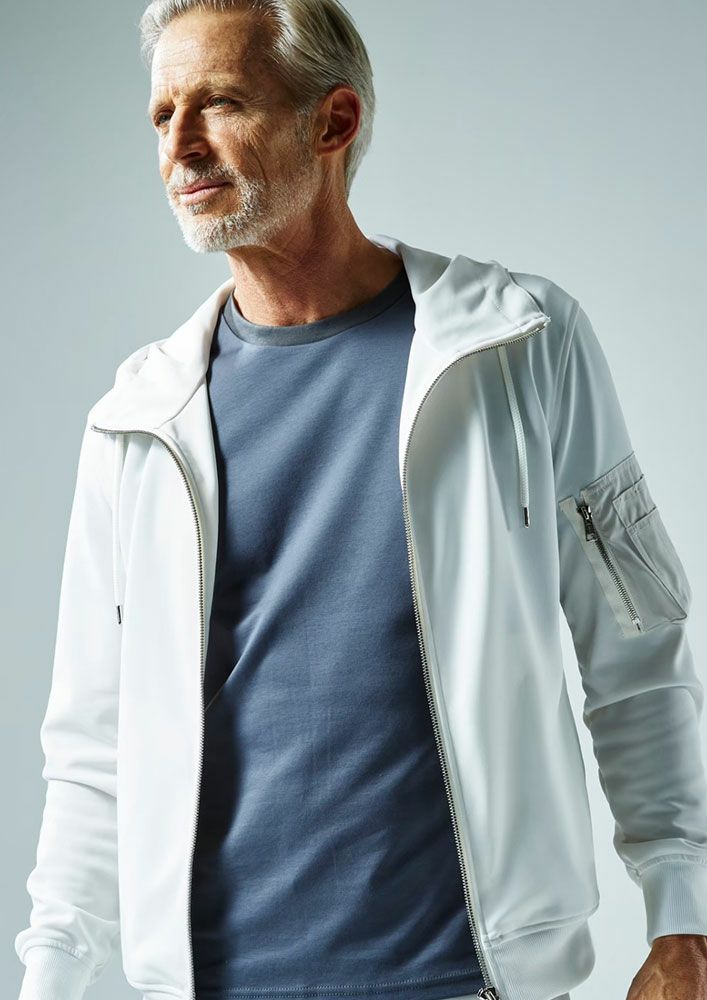 AKM】DRY JERSEY HYBRID NECK ZIP PARKA -WHITE- | AKM