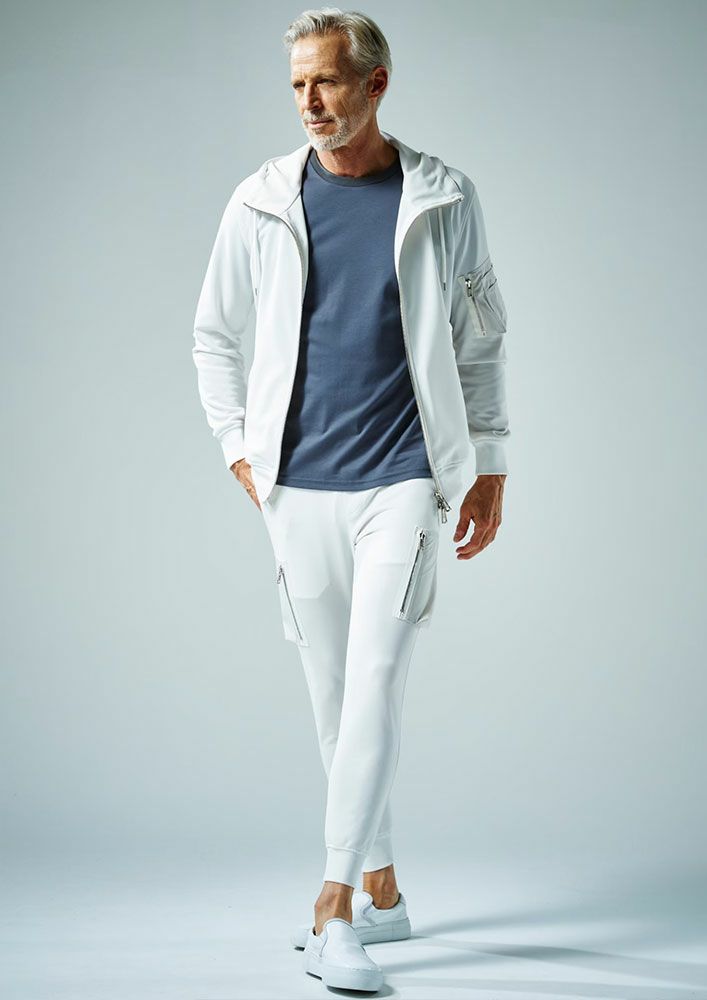 AKM】DRY JERSEY HYBRID NECK ZIP PARKA -WHITE- | AKM