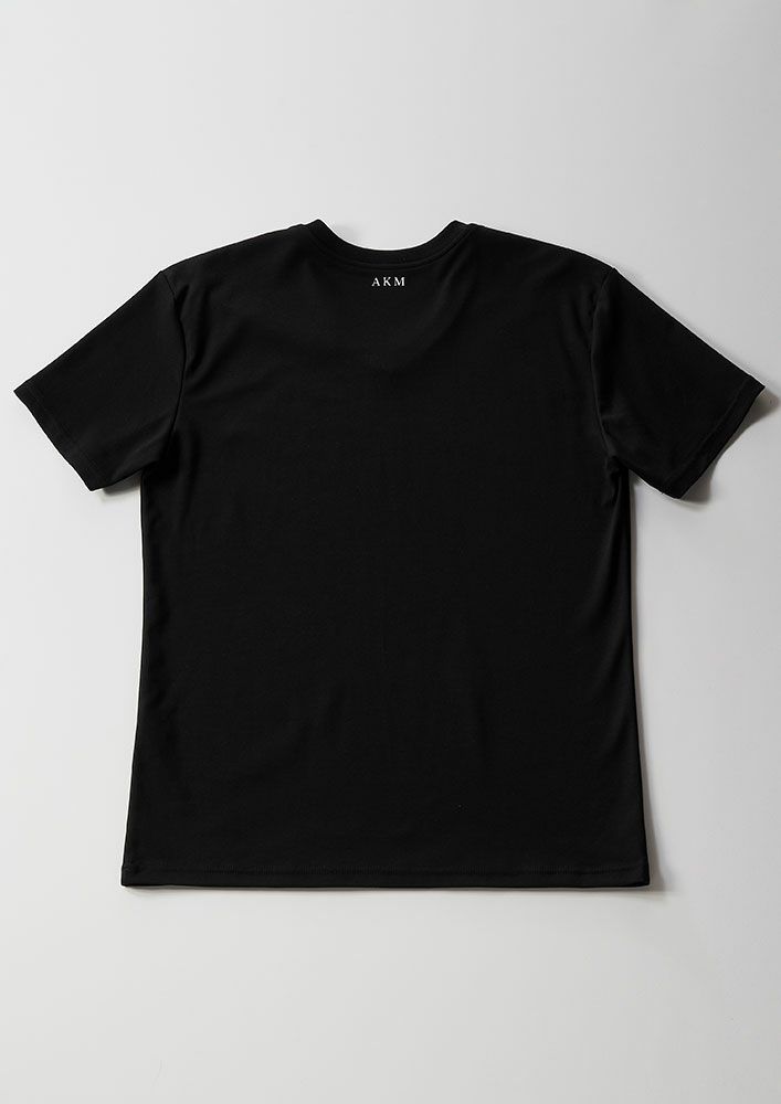 【AKM】SUVIN PLATINUM SMOOTH S/S V-NECK -BLACK-