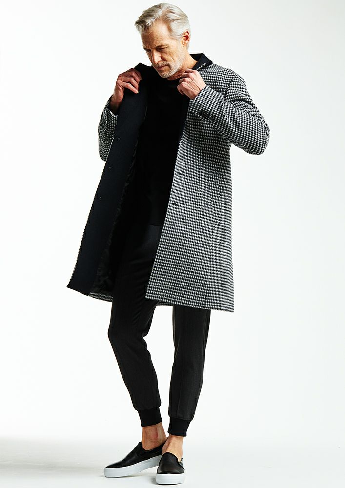 AKM】ANGORA WOOL MELTON SHAGGY 3B CHESTER COAT -BLACK- | AKM