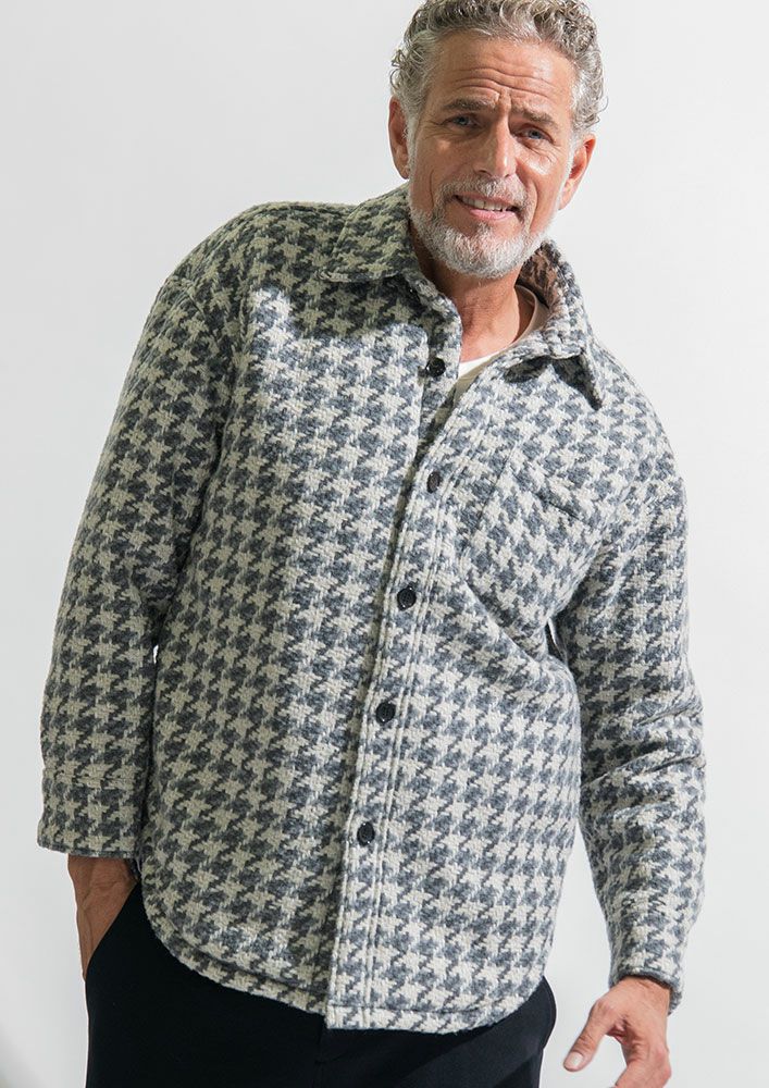 AKM】WOOL SILK TWEED SH BL -GRAY-