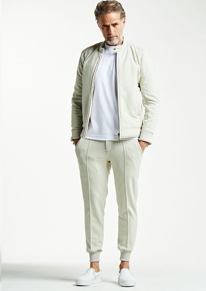 AKM】CORDURA URA FLEECE RIB SLACKS -OFF WHITE-