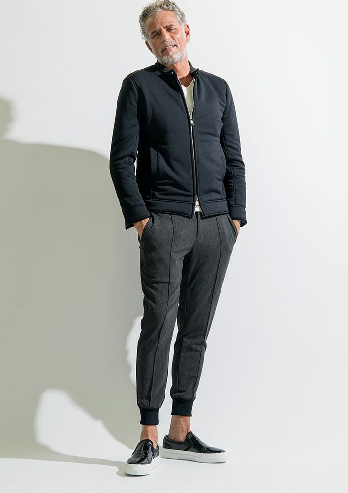 AKM】T/R SOFT THERMO TWILL RIB SLACKS -D.GRAY-