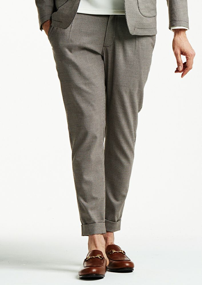 AKM】T/R STRETCH SWING EASY PANTS -BROWN/BEIGE-