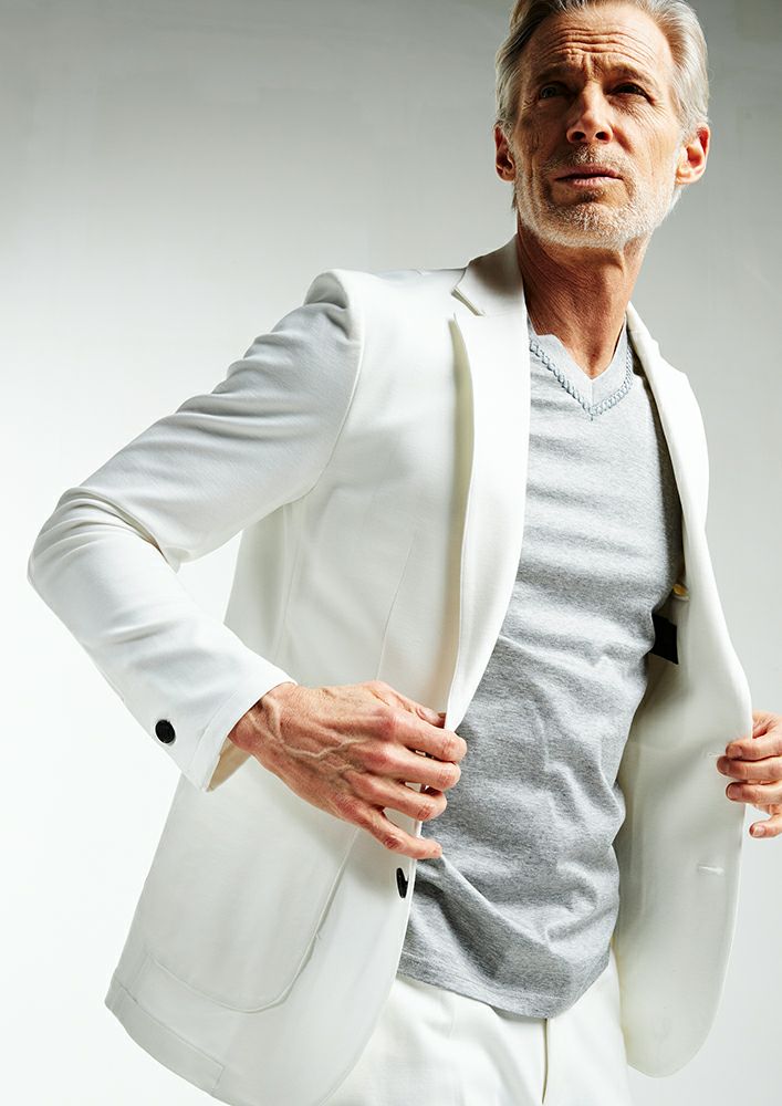 AKM】DUAL WARM BARE PONTI SWING EASY JACKET -WHITE-