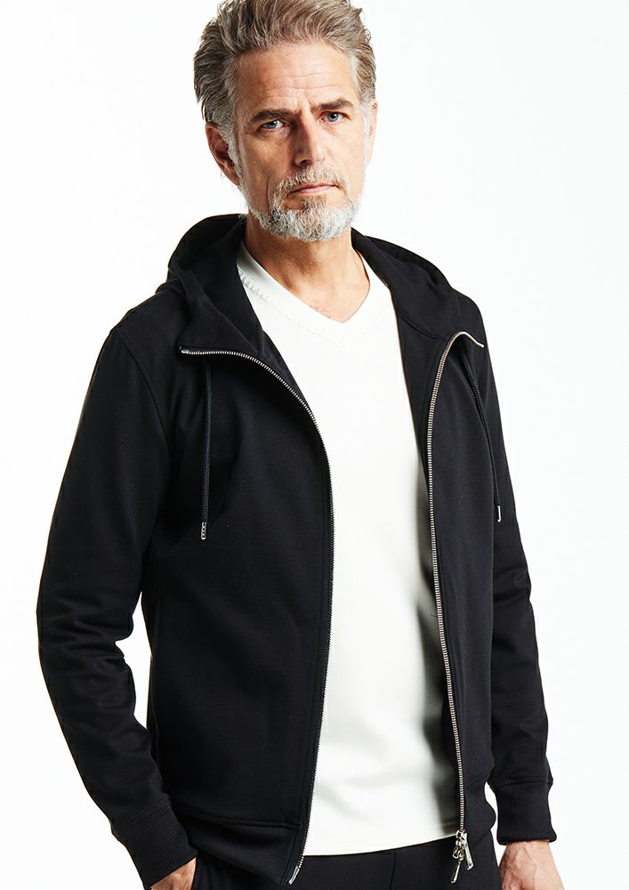 AKM】DUAL WARM / POLYESTER NECK ZIP PARKA -BLACK-