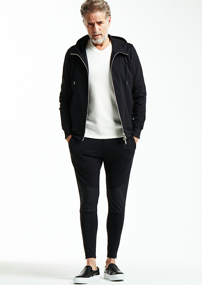 AKM】DUAL WARM / POLYESTER NECK ZIP PARKA -BLACK-