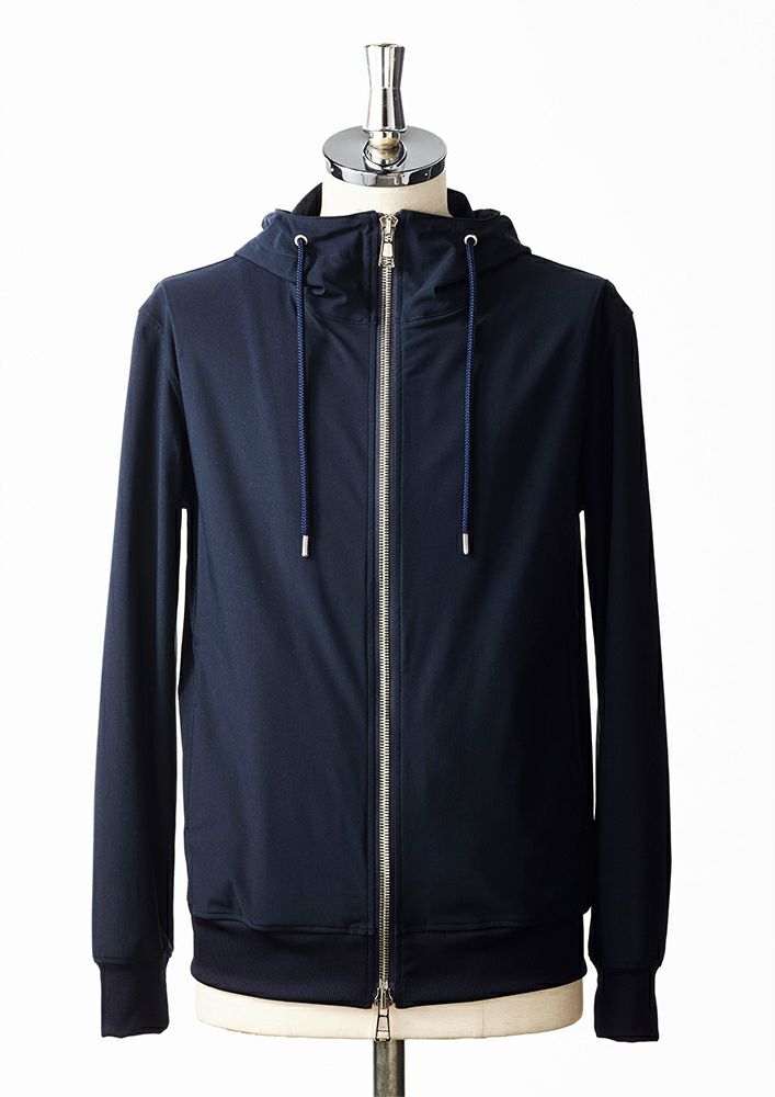 AKM】MERYL HIGH TENSION LINE ZIP PARKA -NAVY-