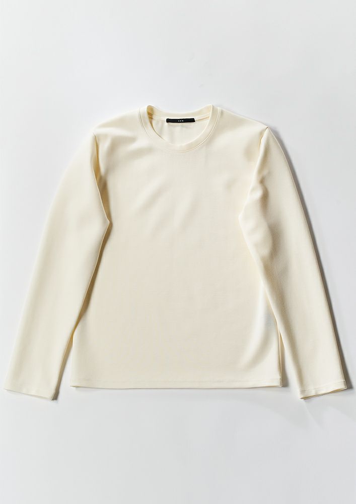 ★☆☆☆★AKM DUAL WARM L/S V-NECK ホワイト AKM】DUALWARM MOIST PONTI L/S CREW-NECK -WHITE-