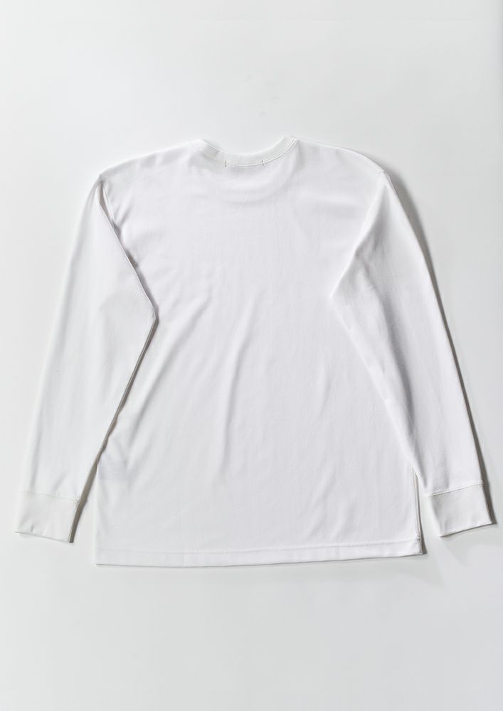 AKM】SUPIMA PREMIUM SMOOTH L/S CREW T -WHITE-