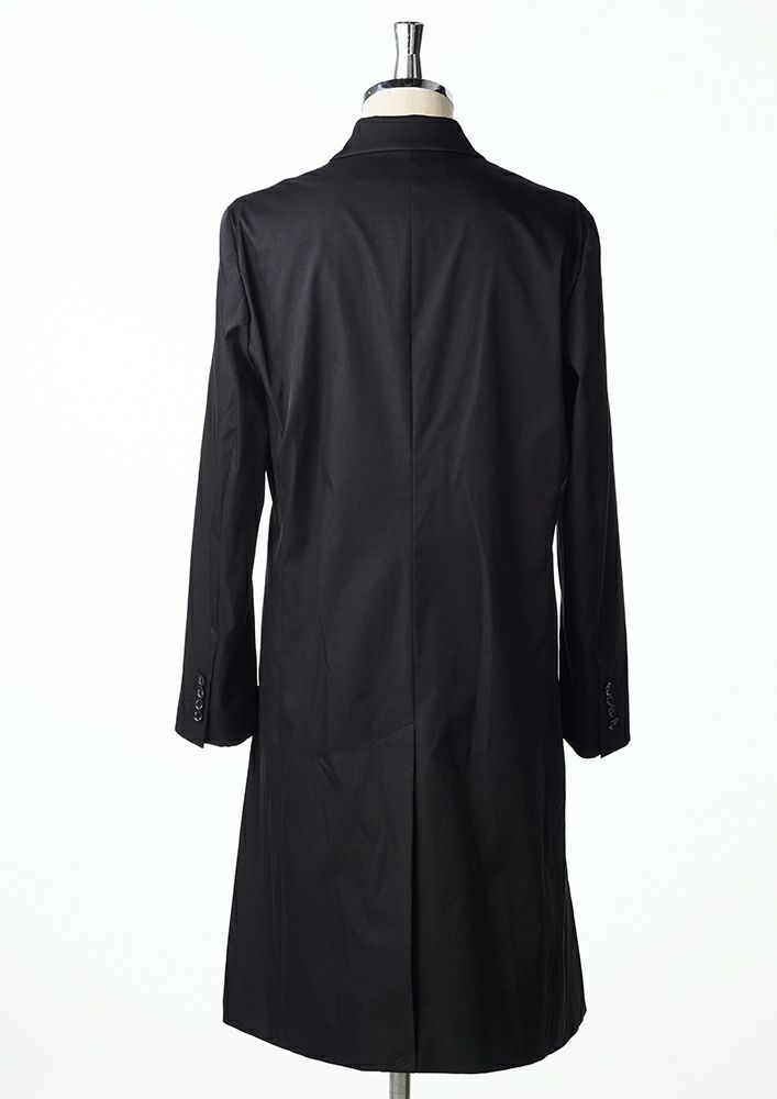 AKM】POLYESTER STRETCH DYED TWILL SEMI W-CHESTER -BLACK-
