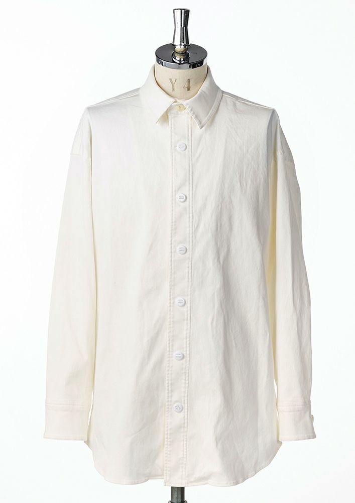 AKM】MILITALY PIQUE STRETCH DROP SHOULDER P-ARMY SHIRTS -WHITE-