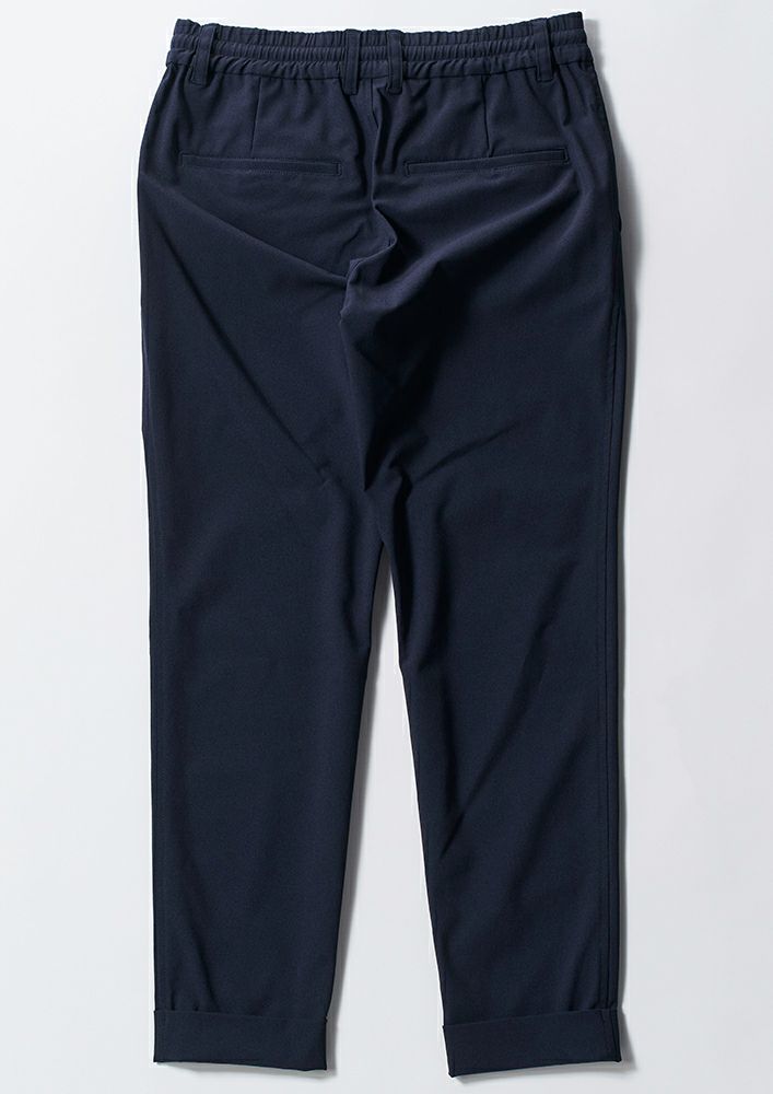 定価3.9万 AKM PILE RELAX EASY ショートパンツ M 黒 AKM】SOLOTEX MELANGE 4WAY STRETCH SWING EASY PANTS -NAVY-