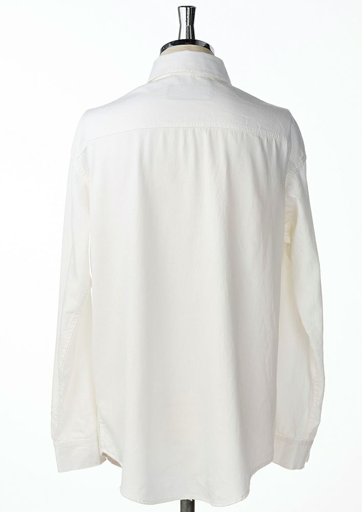 AKM】5.5oz DENIM DROP SHOULDER DENIM SHIRTS -WHITE ONE WASH-