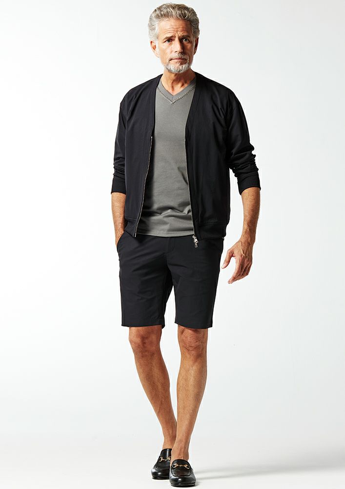 ジャケット・アウター AKM ZIP CARDIGAN BLACK AKM】POLYESTER POPLIN DROP ZIP CARDIGAN -BLACK-