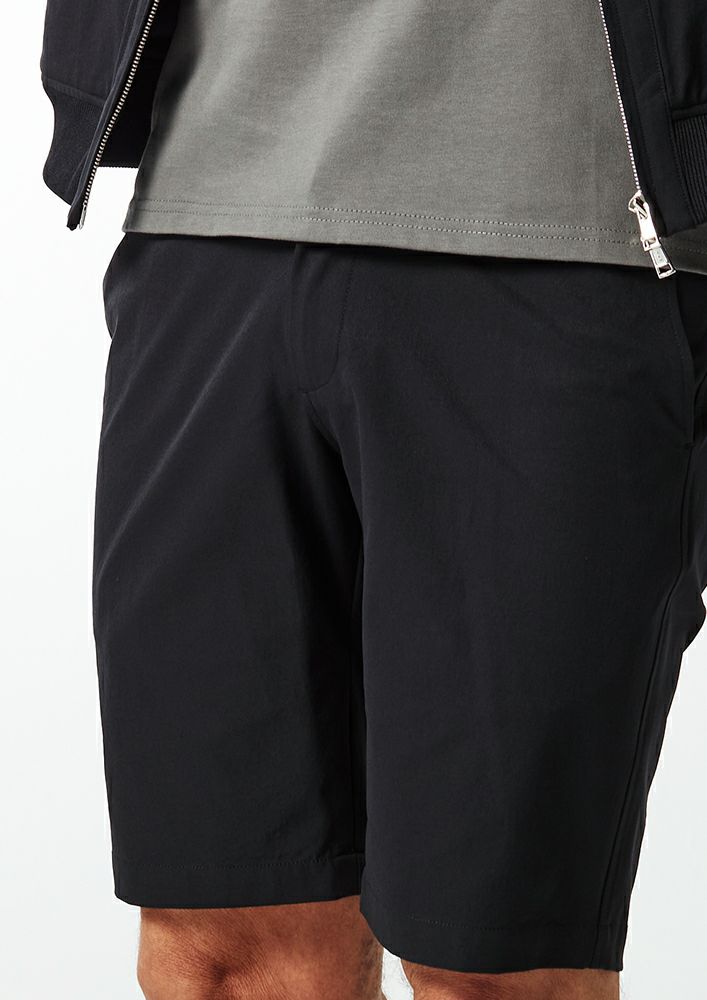AKM】POLYESTER POPLIN EASY SHORTS -BLACK-