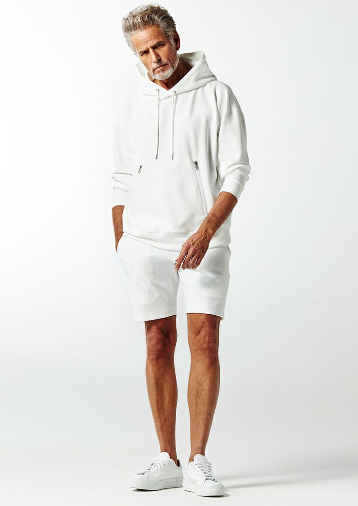 AKM】AQUA SUITING JERSEY RELAX SHORTS -WHITE-