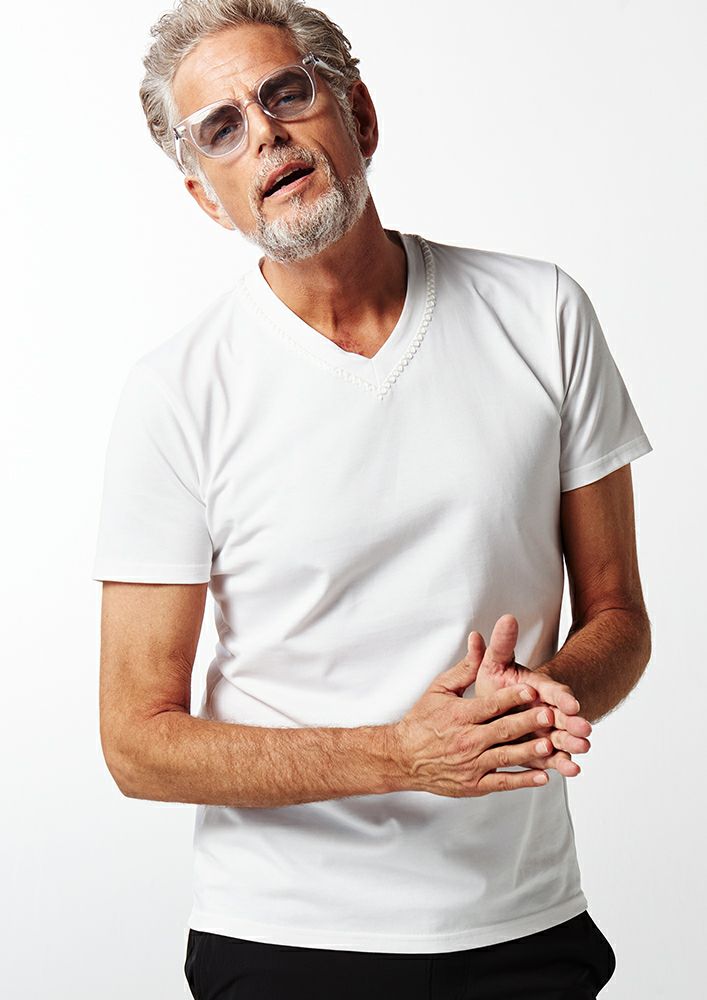 T244 / CTN266 / SILKETE COTTON S/S HAND STITCH V-NECK  の写真