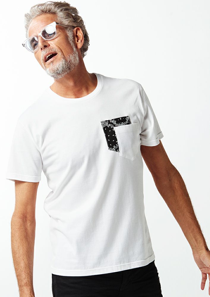 AKM】GIZANDY TENJIKU/BANDANA CLOTH S/S W POCKET -WHITE-