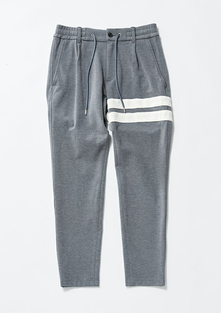 LUX-WARM MILANO RIB LINE SWING EASY SINGLE PANTS -GRAY-