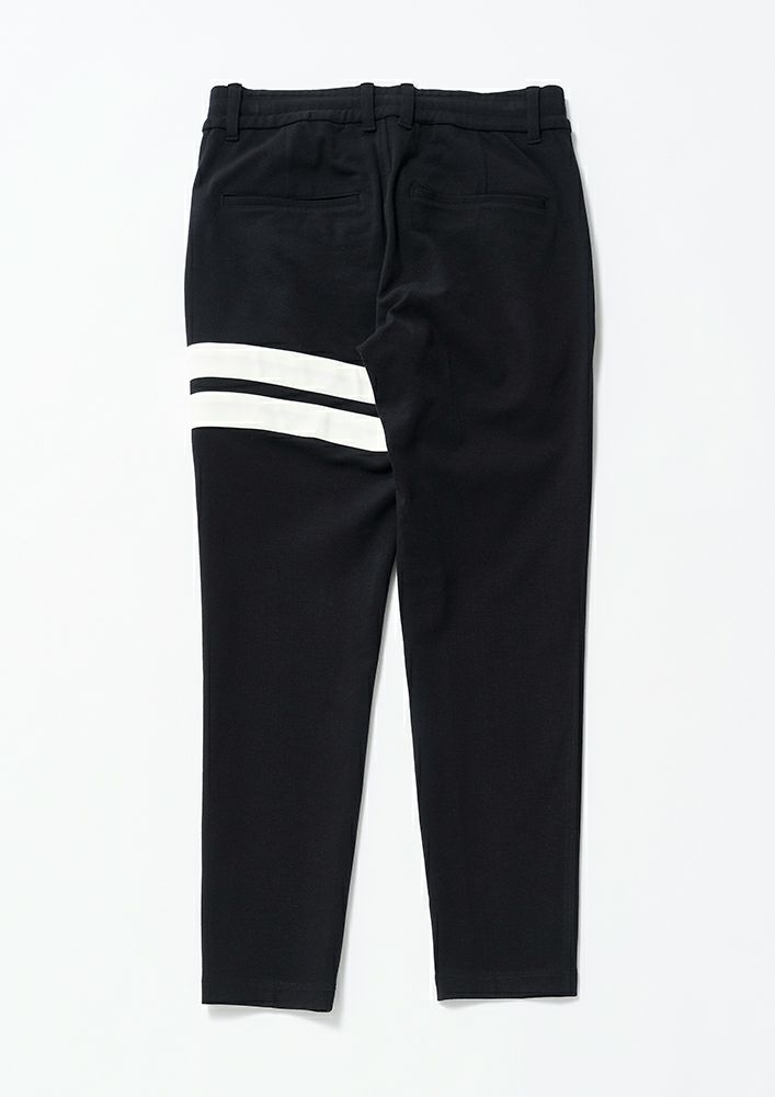 【未使用】AKM 2WAY CRAZY RIB SLACKS サイズM AKM】LUX-WARM MILANO RIB LINE SWING EASY SINGLE PANTS -BLACK