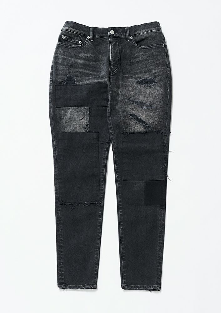 AKM】 HIGH POWER STRETCH DENIM PATCHWORK 5POCKET -BLACK HARD USED- | AKM ［エイケイエム］公式オンラインショップ