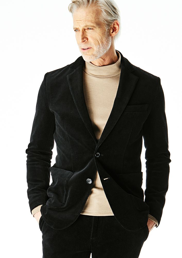 AKM】HEAVY VELOUR SWING EASY JACKET-BLACK- | AKM