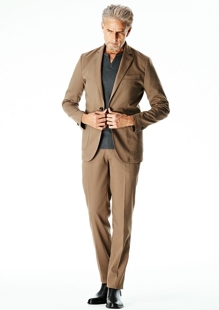 AKM】 T/R STRETCH SWING EASY JACKET (LINING)-D.BROWN- | AKM