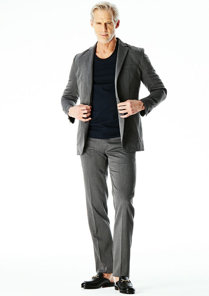 AKM】 T/R STRETCH SWING EASY JACKET (LINING)-D.GRAY- | AKM