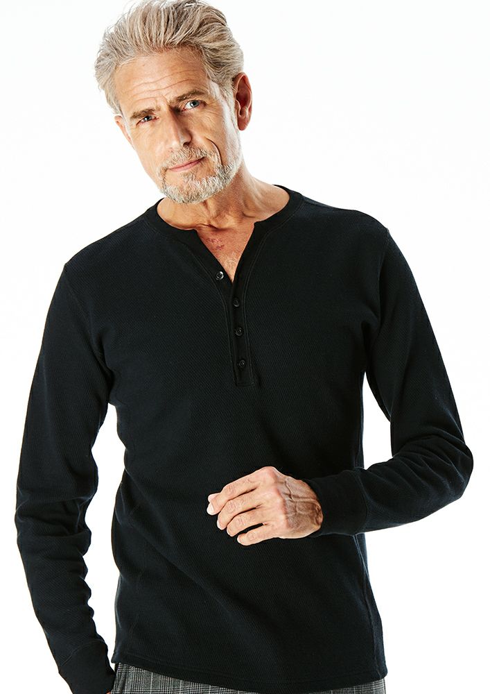 locofrank様AKM エーケーエム　HENRY ヘンリーネックサイズL AKM】 THERMAL L/S HENLEY -BLACK- | AKM［エイケイエム］公式